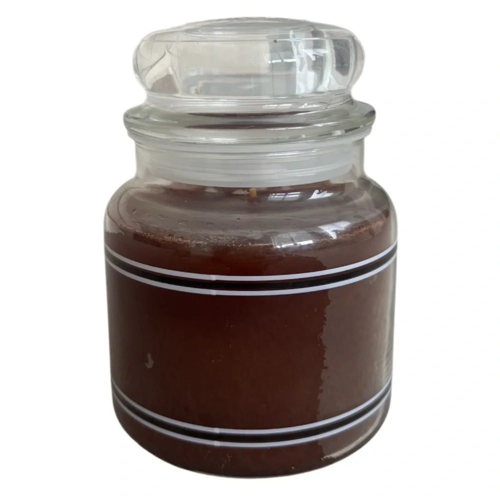 Yankee Candle Jar Patchouli Vintage Black Band Earthy Brown Gray Green 14.5 Oz